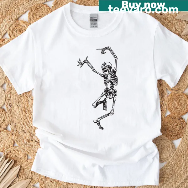 Oversized t-shirt with graphic text about dancing with death