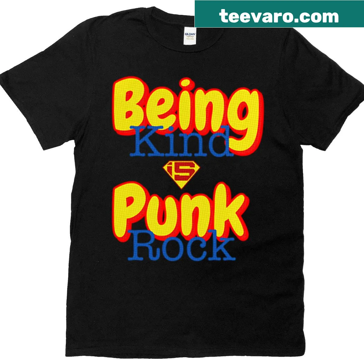 Typography emphasizing 'Being Kind Is Punk Rock' related to David Corenswet — on a men's t-shirt