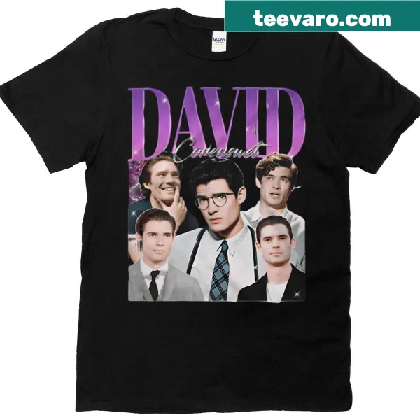 Collage T-shirt featuring David Corenswet's artistic design