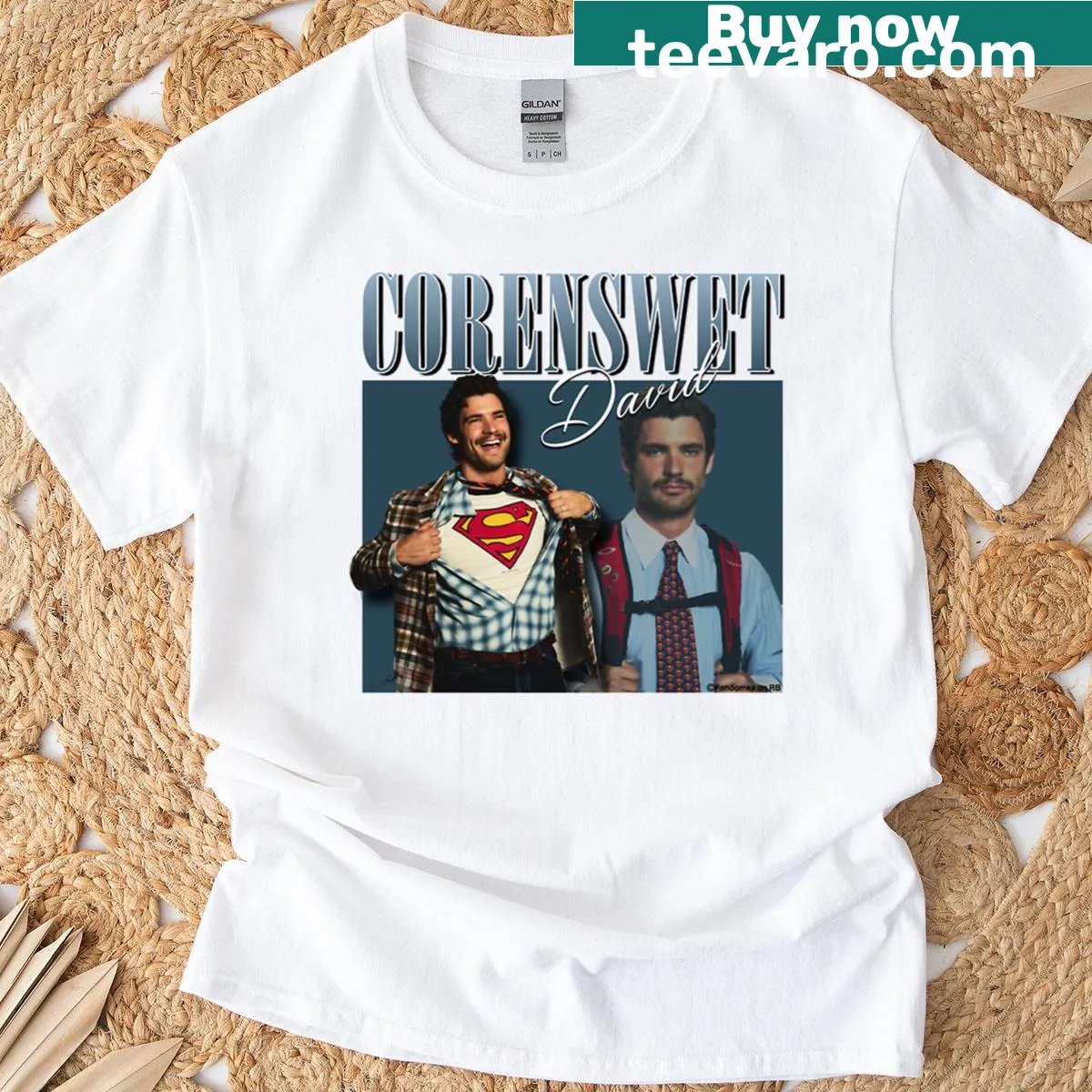 Stylish shirt featuring David Corenswet's signature style — on a men's t-shirt