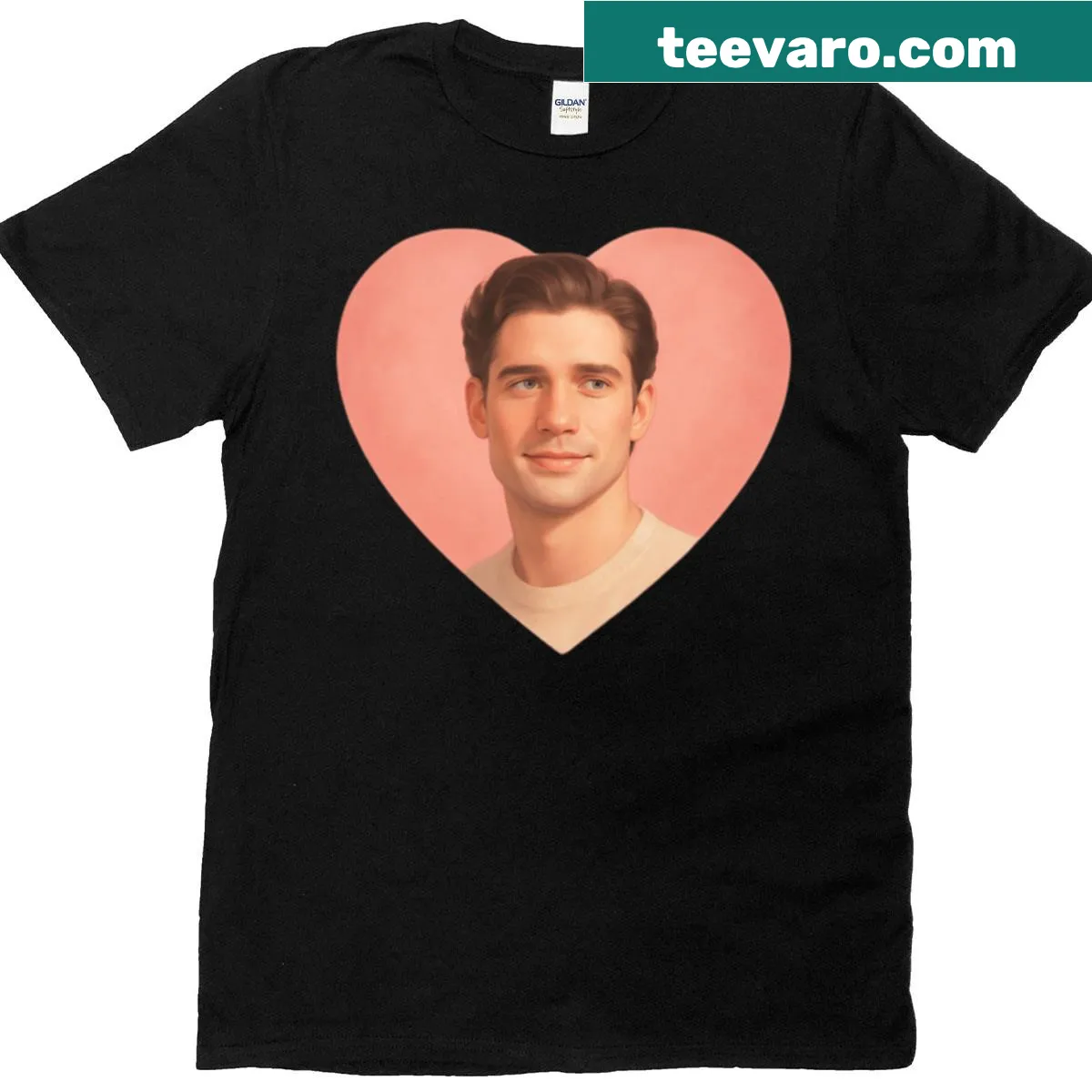 Heart design shirt celebrating David Corenswet for fans — on a men's t-shirt