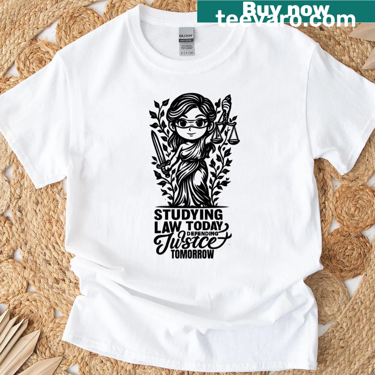 Future lawyer graphic t-shirt with inspirational text — on a men's t-shirt