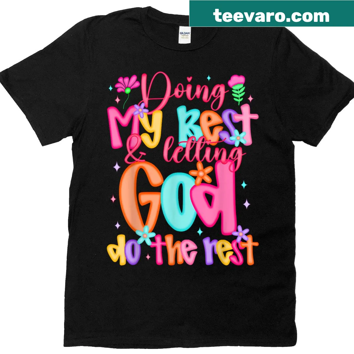 Inspirational Christian T-shirt with faith-based message — on a men's t-shirt
