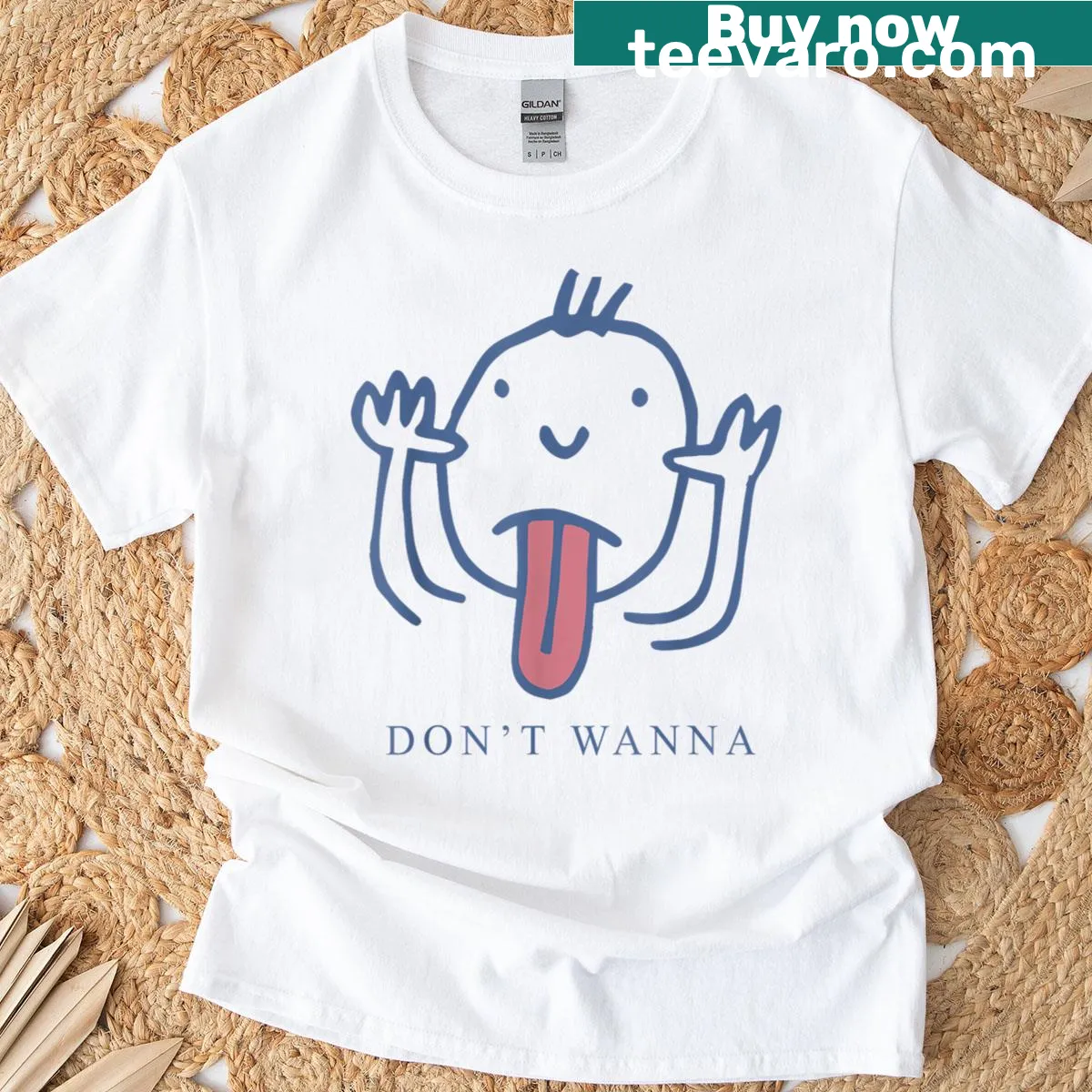 Funny t-shirt with the phrase 'Dont Wanna' — on a men's t-shirt
