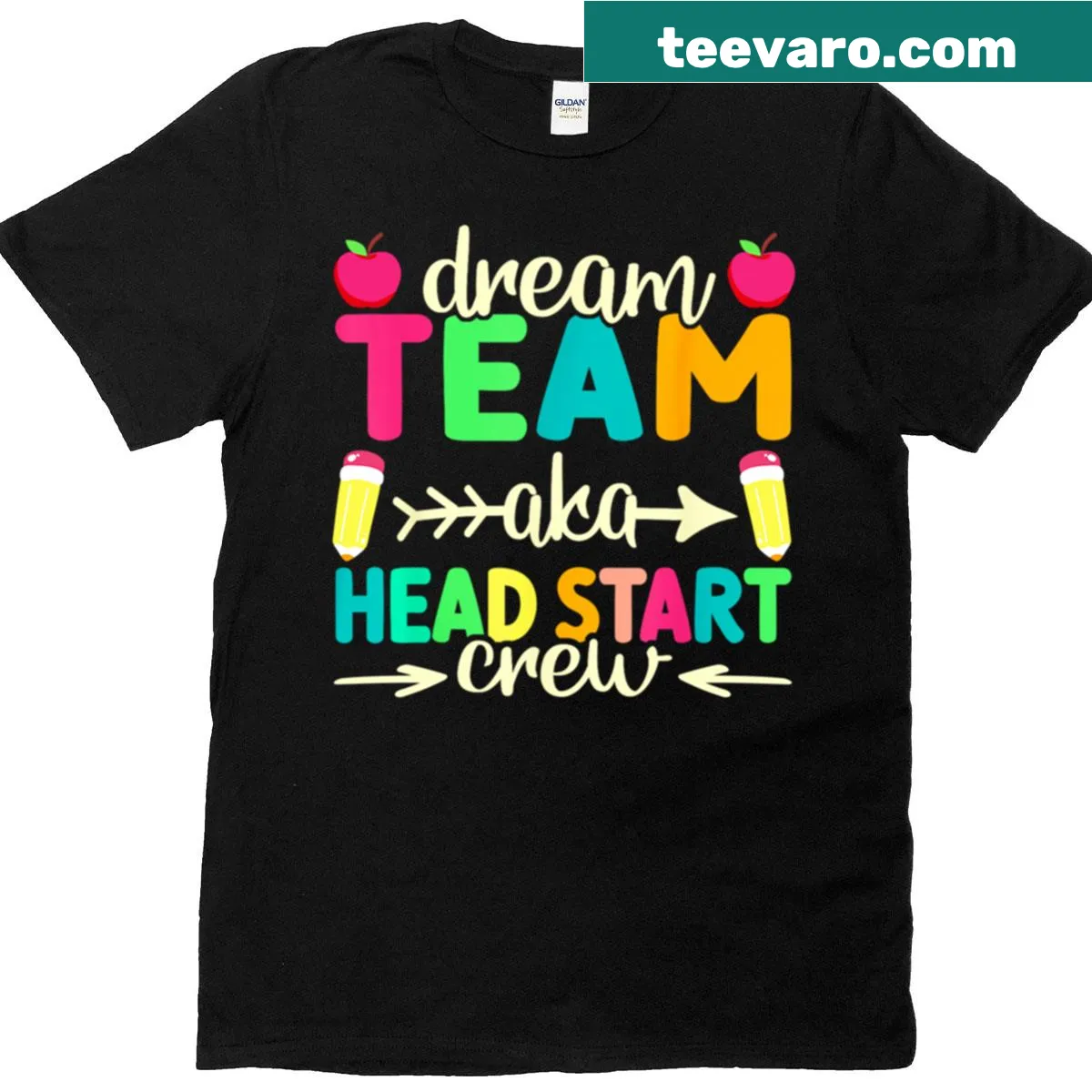 Funny teacher T-shirt with 'Dream Team Aka Head Start Crew' text — on a men's t-shirt
