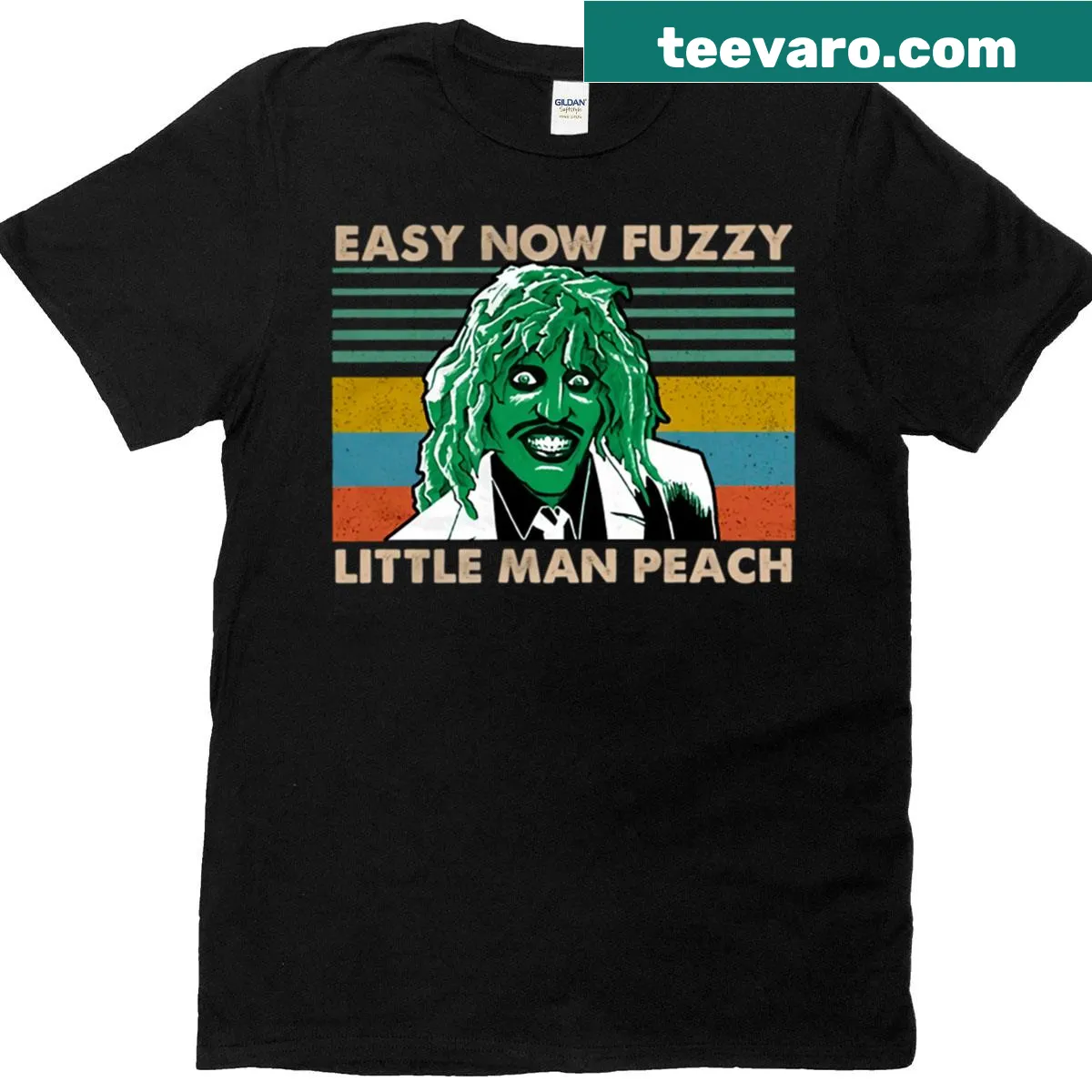 Cute Halloween t-shirt featuring a fuzzy little man design — on a men's t-shirt