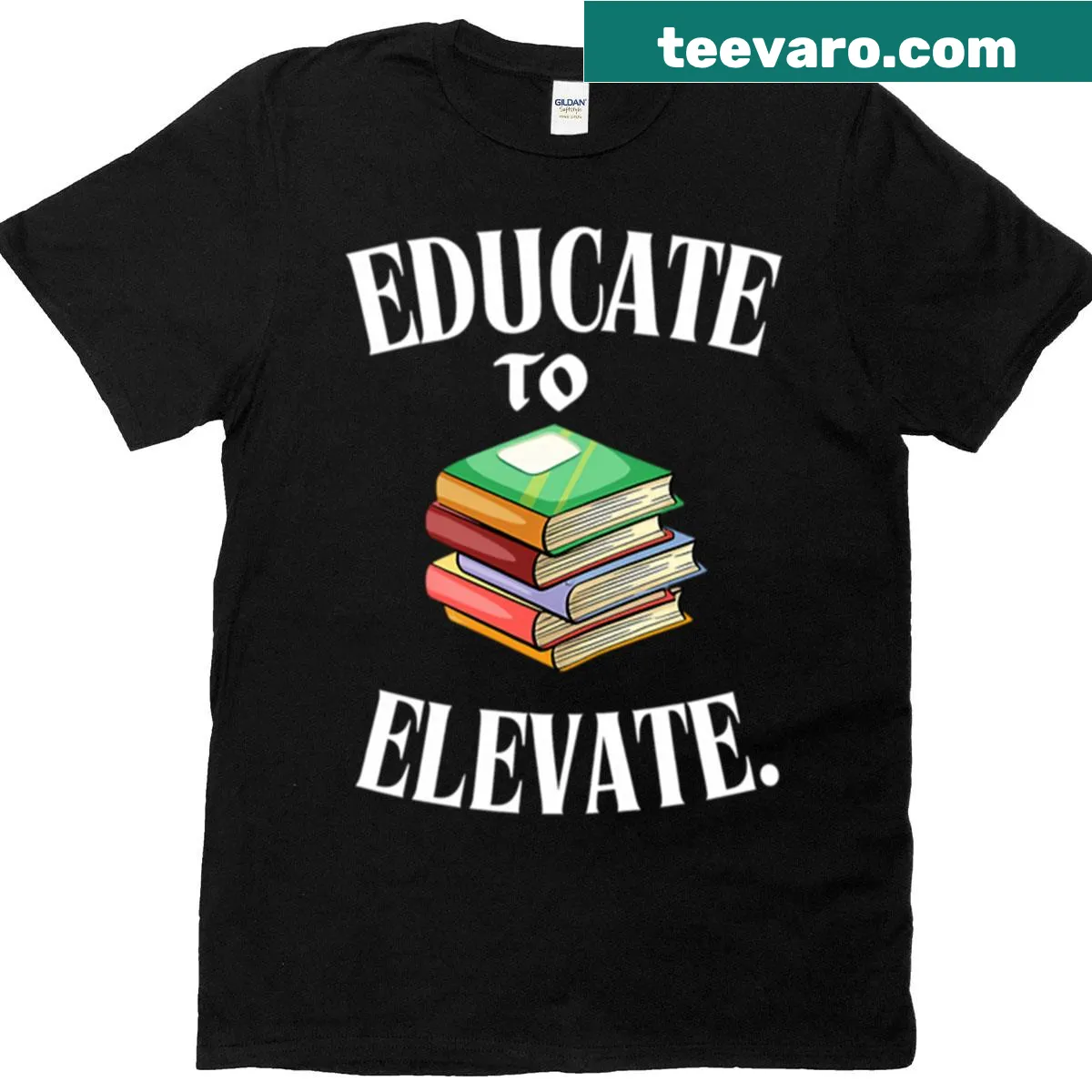 Inspirational educator t-shirt with Educate to Elevate text — on a men's t-shirt