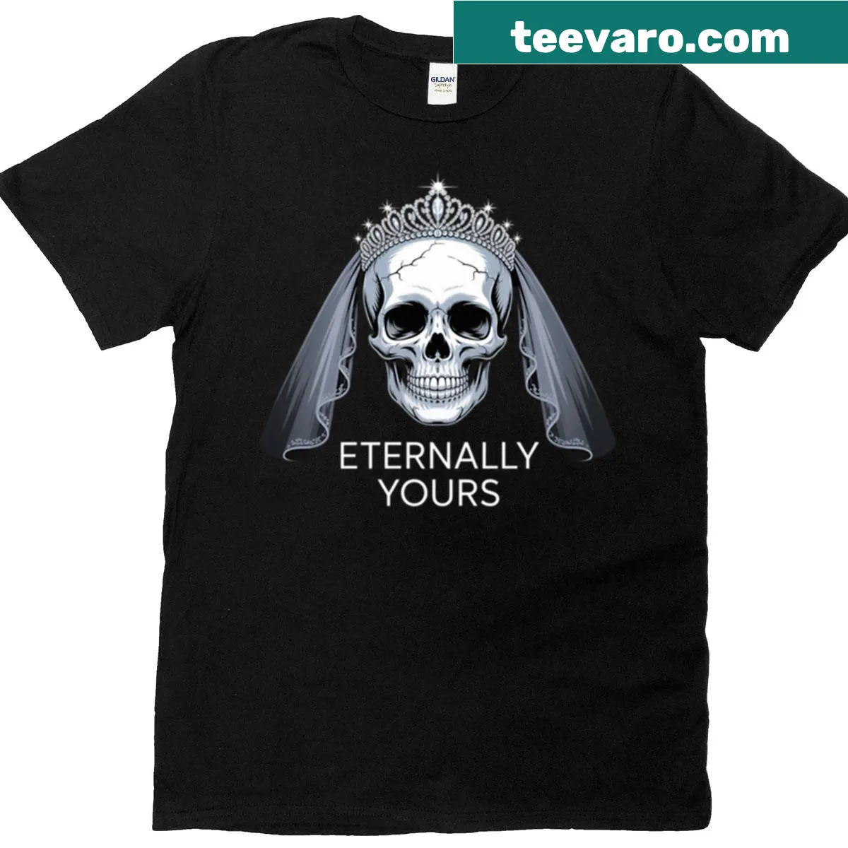 T-shirt with the phrase 'Eternally Yours' in elegant typography — on a men's t-shirt