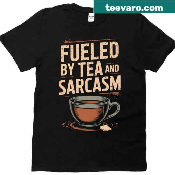 Vintage tea lover graphic T-shirt with a humorous saying