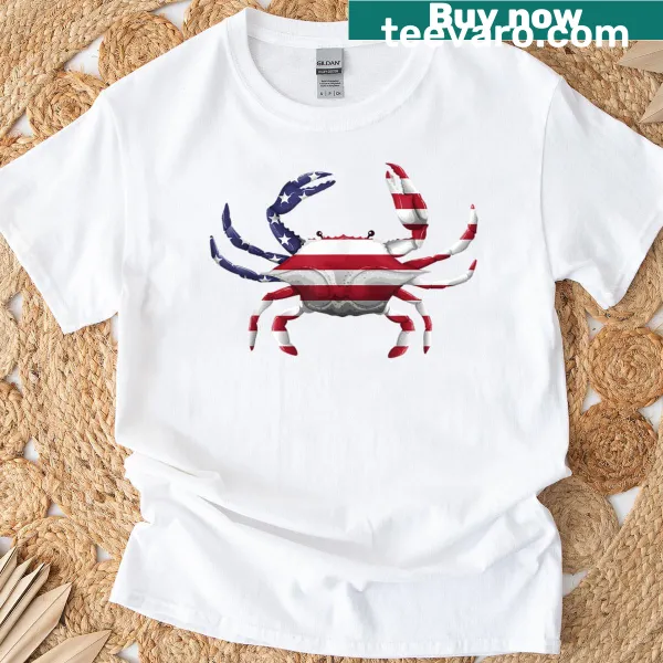 Cartoon crab graphic on costume-themed t-shirt