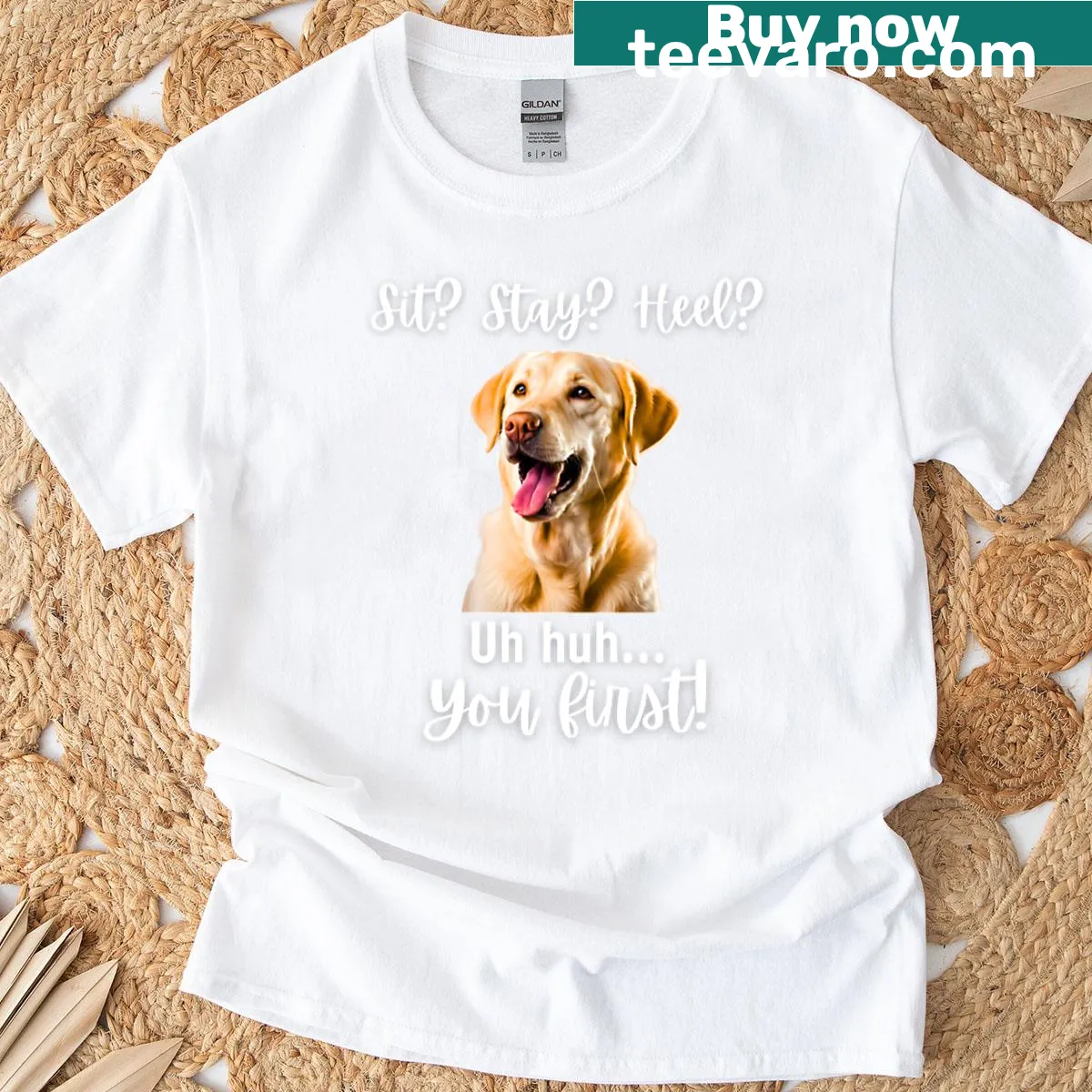 Labrador Retriever sassy dog attitude t-shirt with humorous text — on a men's t-shirt