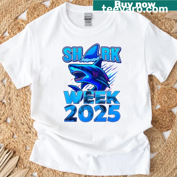 Funny shark lover t-shirt promoting ocean conservation