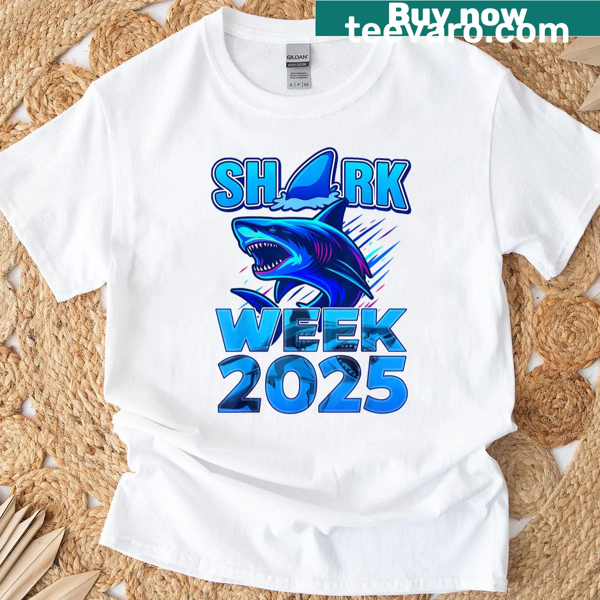 Funny shark lover t-shirt promoting ocean conservation — on a men's t-shirt
