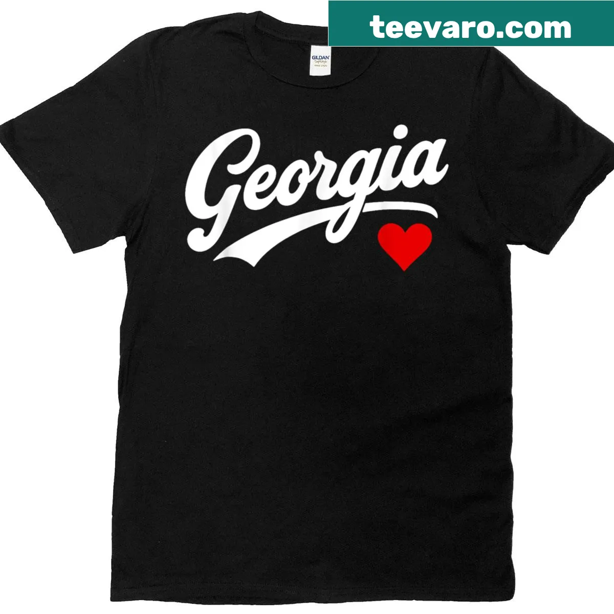 T-shirt with a heart and 'I Love Georgia' graphic for state pride — on a men's t-shirt