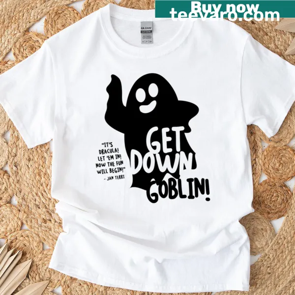 Playful goblin illustration on a fun fantasy-themed t-shirt