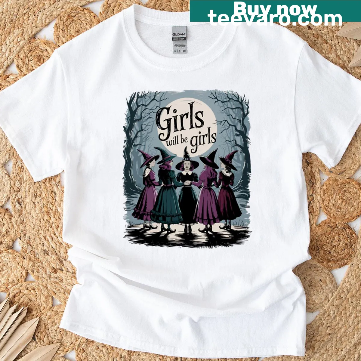 Gothic empowerment t-shirt with witchy vibes and illustration — on a men's t-shirt