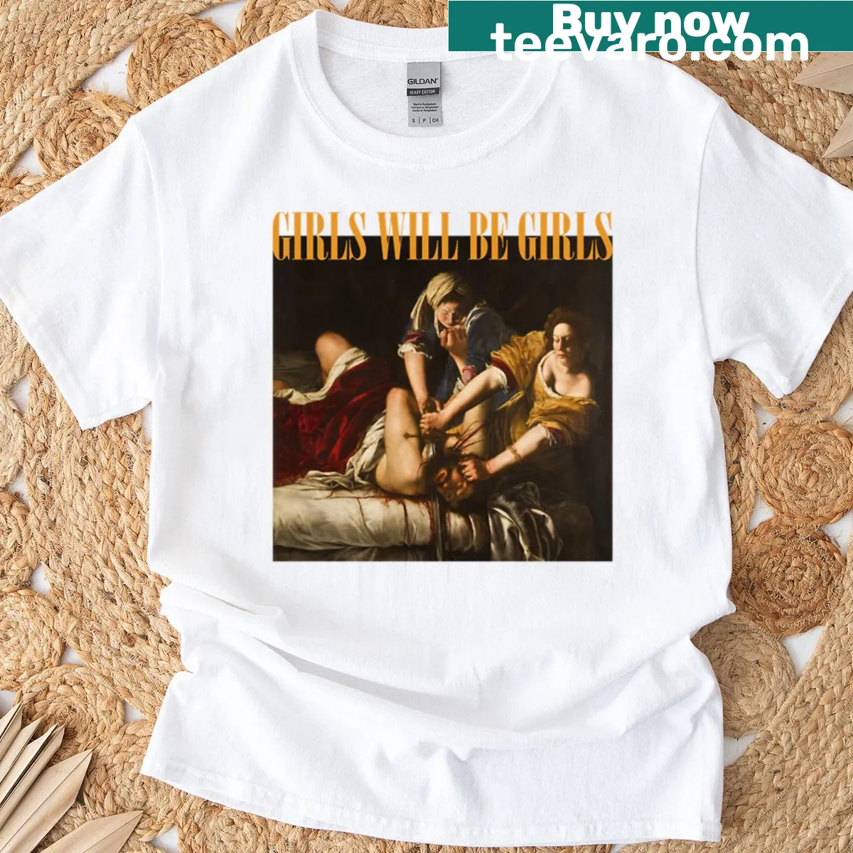 Humorous typography t-shirt with 'Girls Will Be Girls' phrase — on a men's t-shirt