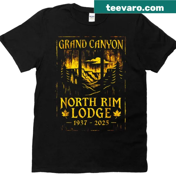 Vintage North Rim landscape graphic on outdoor T-shirt