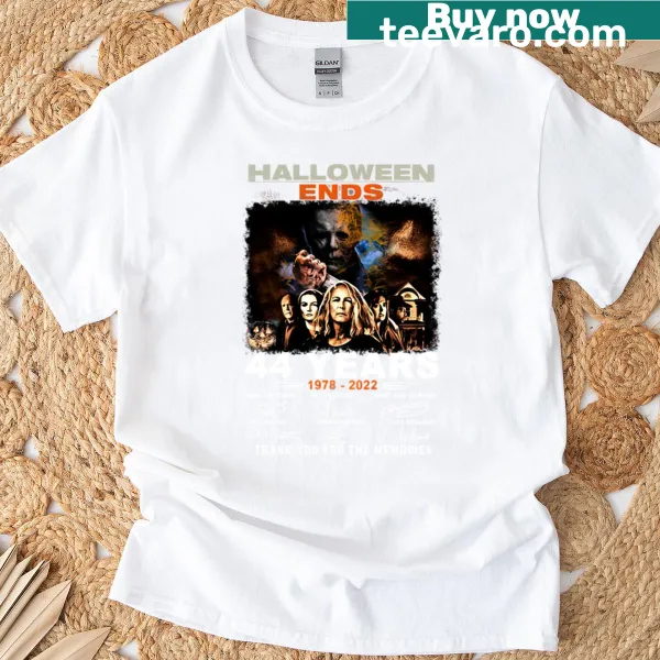 Vintage-style T-shirt celebrating Halloween franchise from 1978-2022