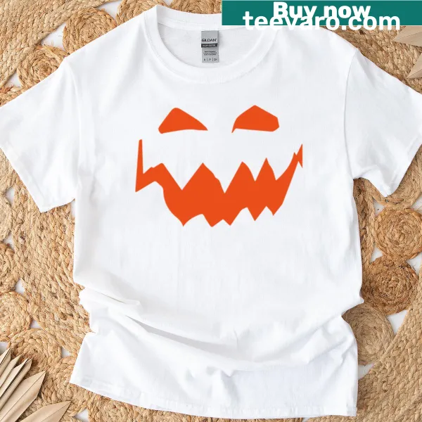 Funny evil pumpkin head design for Halloween T-shirt