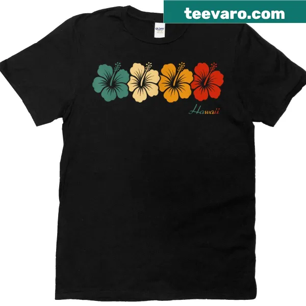 Vintage graphic of a hibiscus flower symbolizing Hawaii