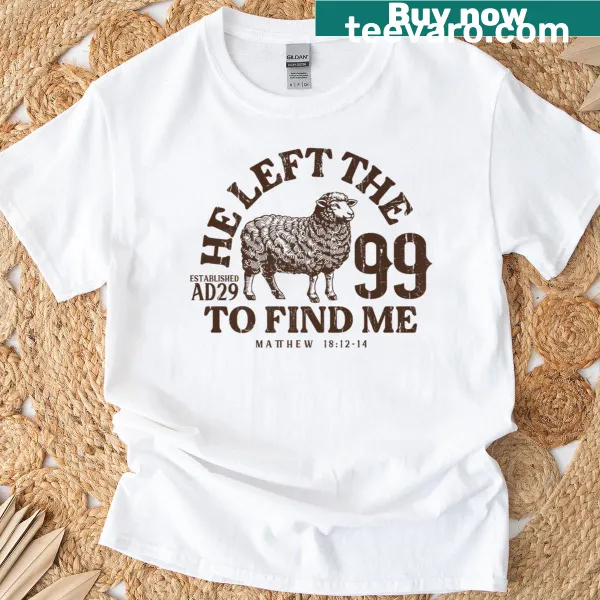 Vintage graphic T-shirt with sheep and faith-based text