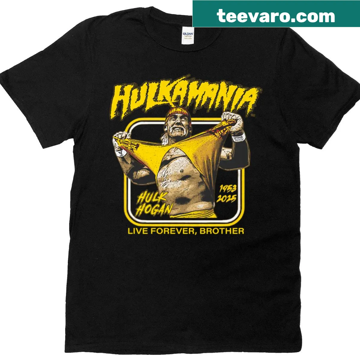 Vintage Hukamania shirt featuring nostalgic wrestling theme — on a men's t-shirt