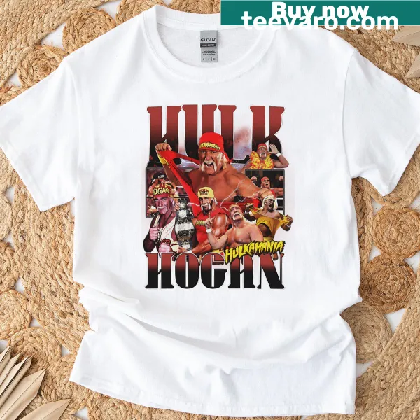 Vintage wrestling t-shirt featuring Hulkhogan's iconic design