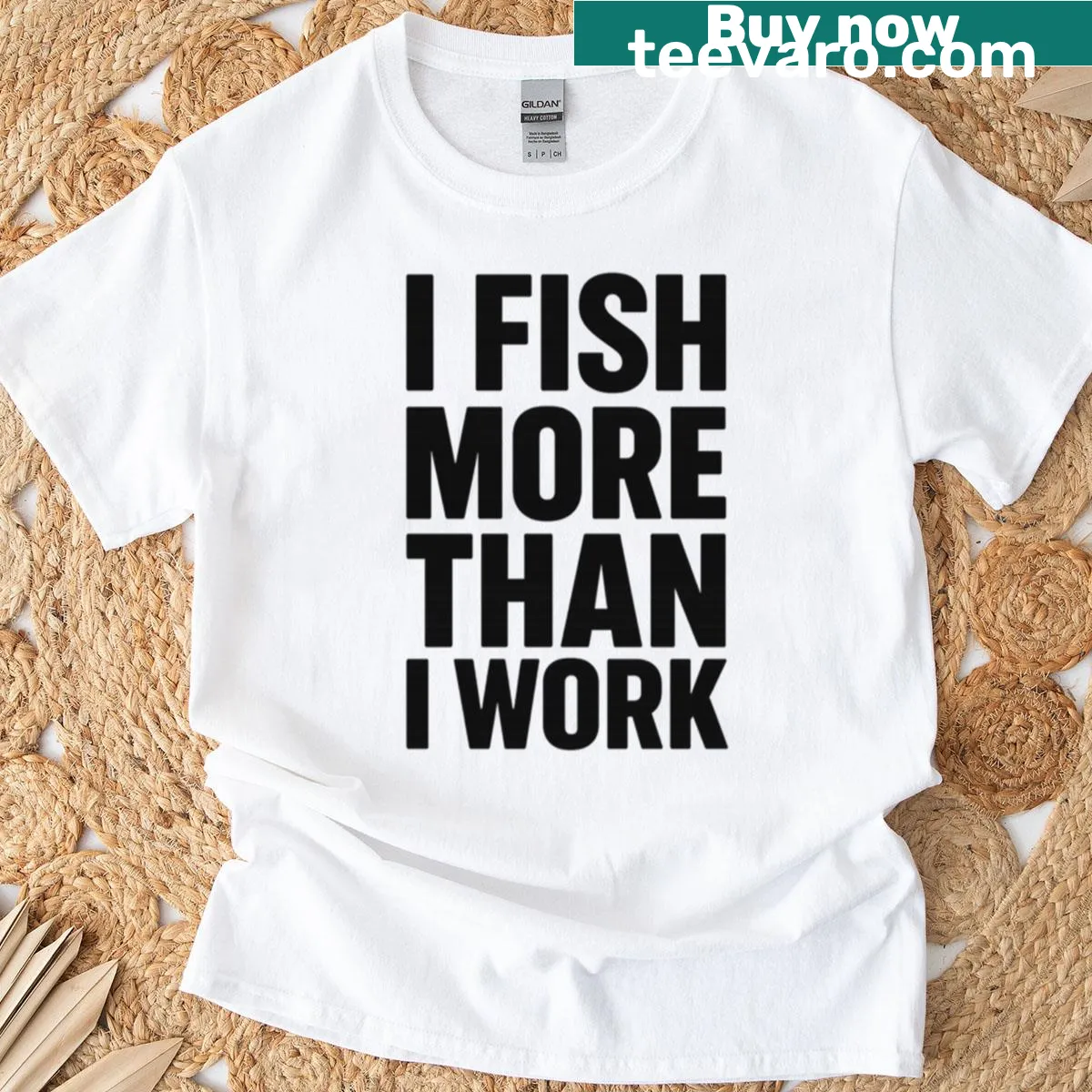 Bold fishing quote design T-shirt for fishing enthusiasts — on a men's t-shirt