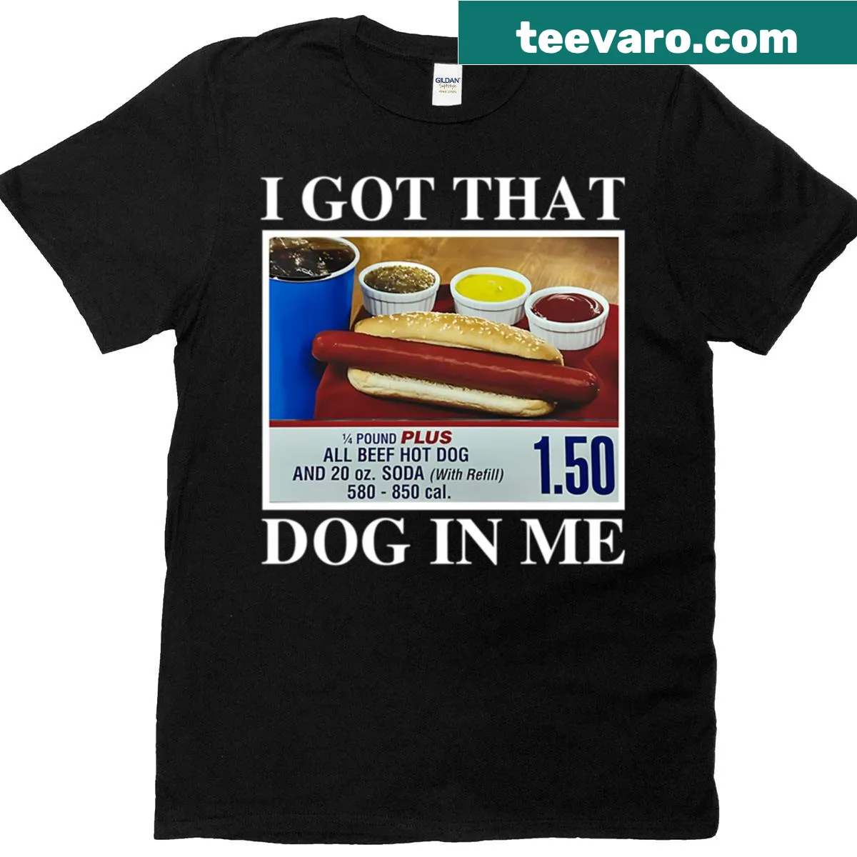 Oversized t-shirt with the phrase 'I Got That Dog In Me' — on a men's t-shirt