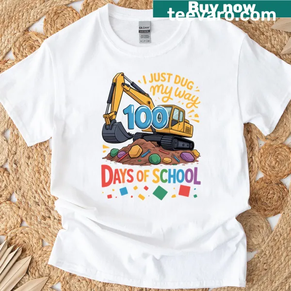 Funny T-shirt about surviving school construction with a playful message