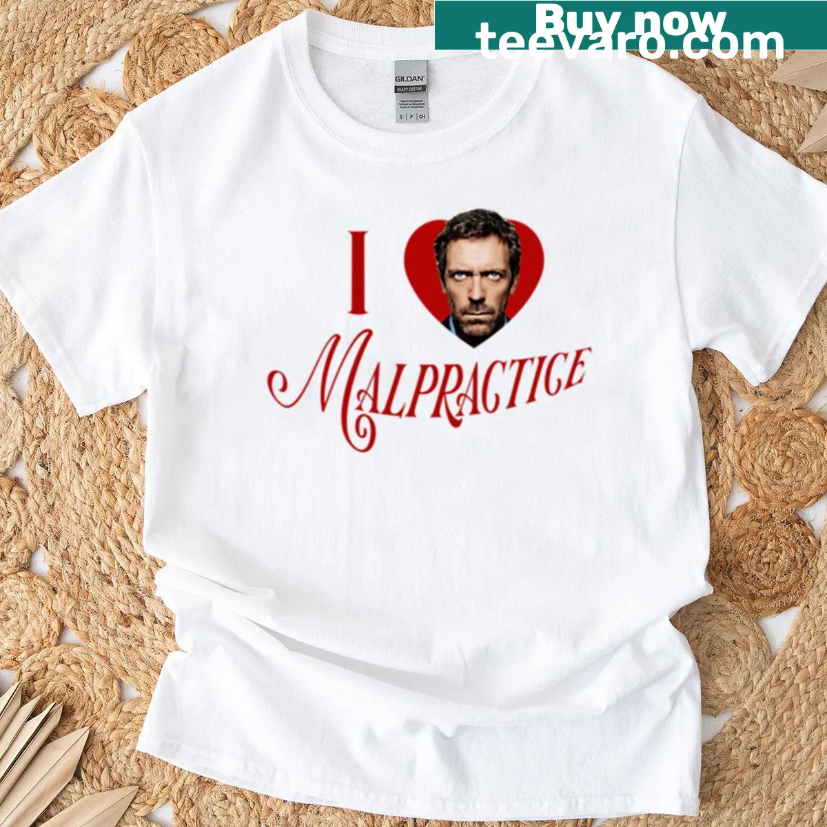 Oversized I Love Malpractice t-shirt with bold text — on a men's t-shirt