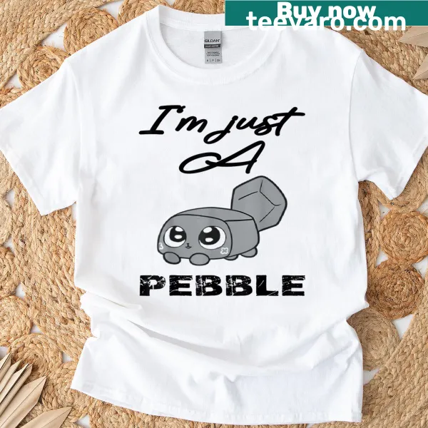 Cute t-shirt with cartoon design and pebble theme