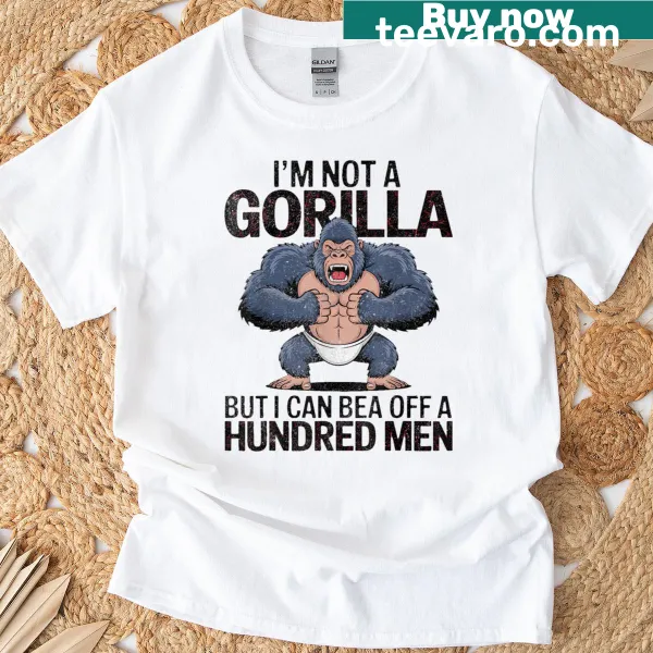 Adult humor t-shirt featuring bold text about beating off men.