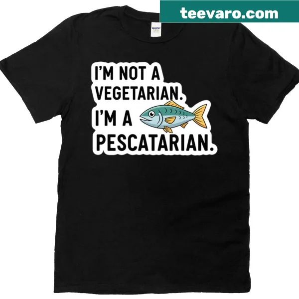 Funny t-shirt defining pescatarian diet