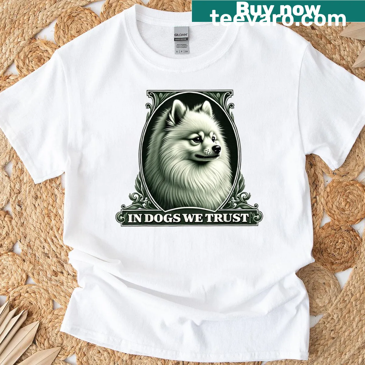 Vintage Pomeranian t-shirt with humorous text and playful design — on a men's t-shirt