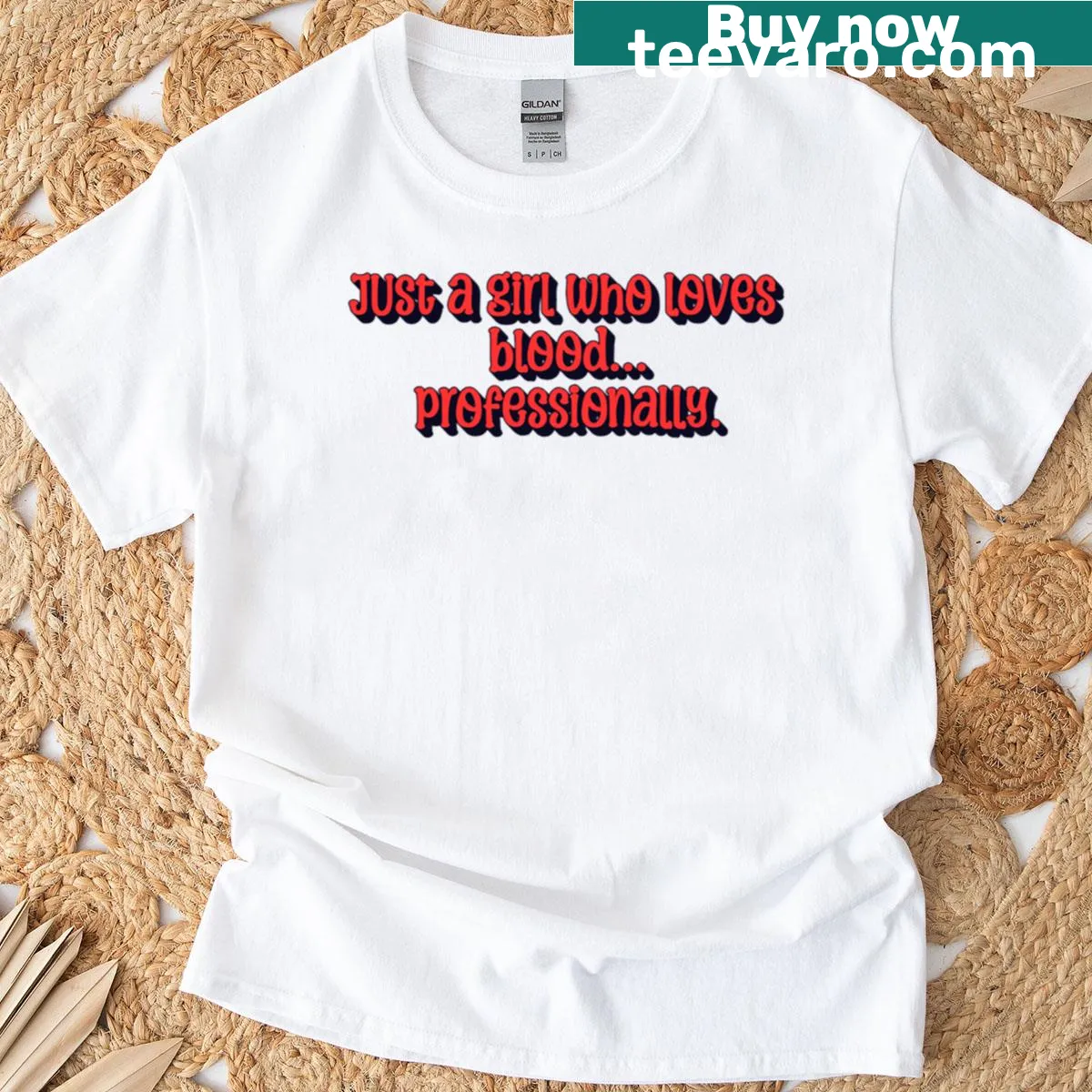 Funny t-shirt for phlebotomists featuring a humorous saying. — on a men's t-shirt