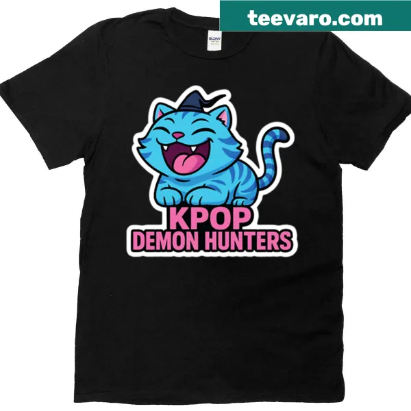 Cute illustration of a blue tiger on a t-shirt