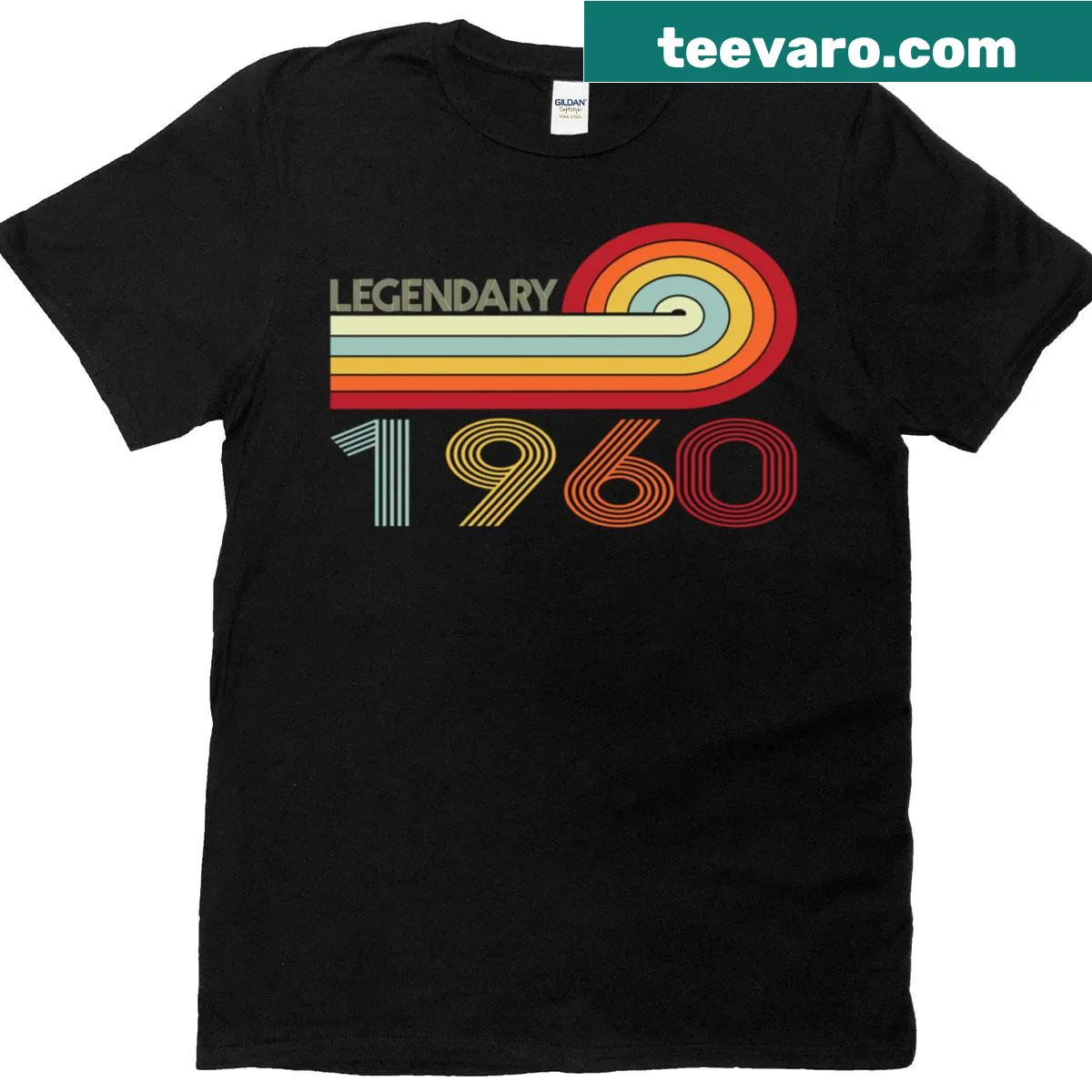 Vintage Legendary 1960 birthday t-shirt with retro design — on a men's t-shirt