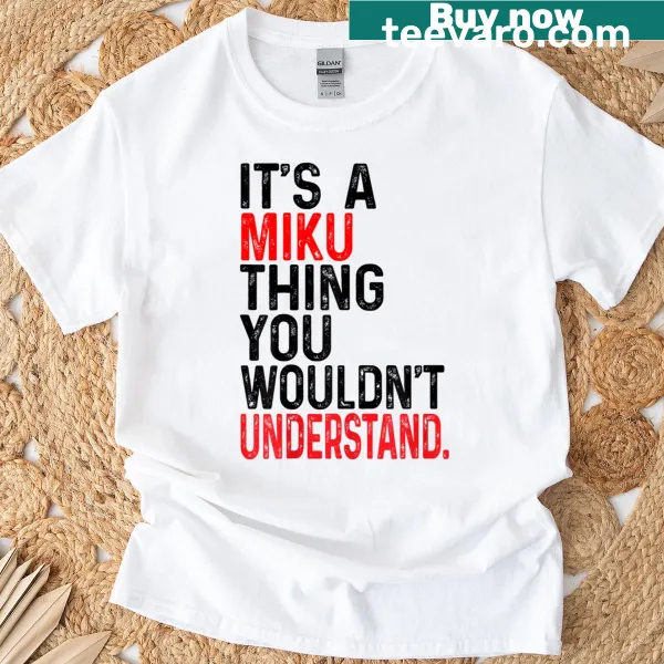 Personalized vintage-style tee displaying 'I Love Miku'