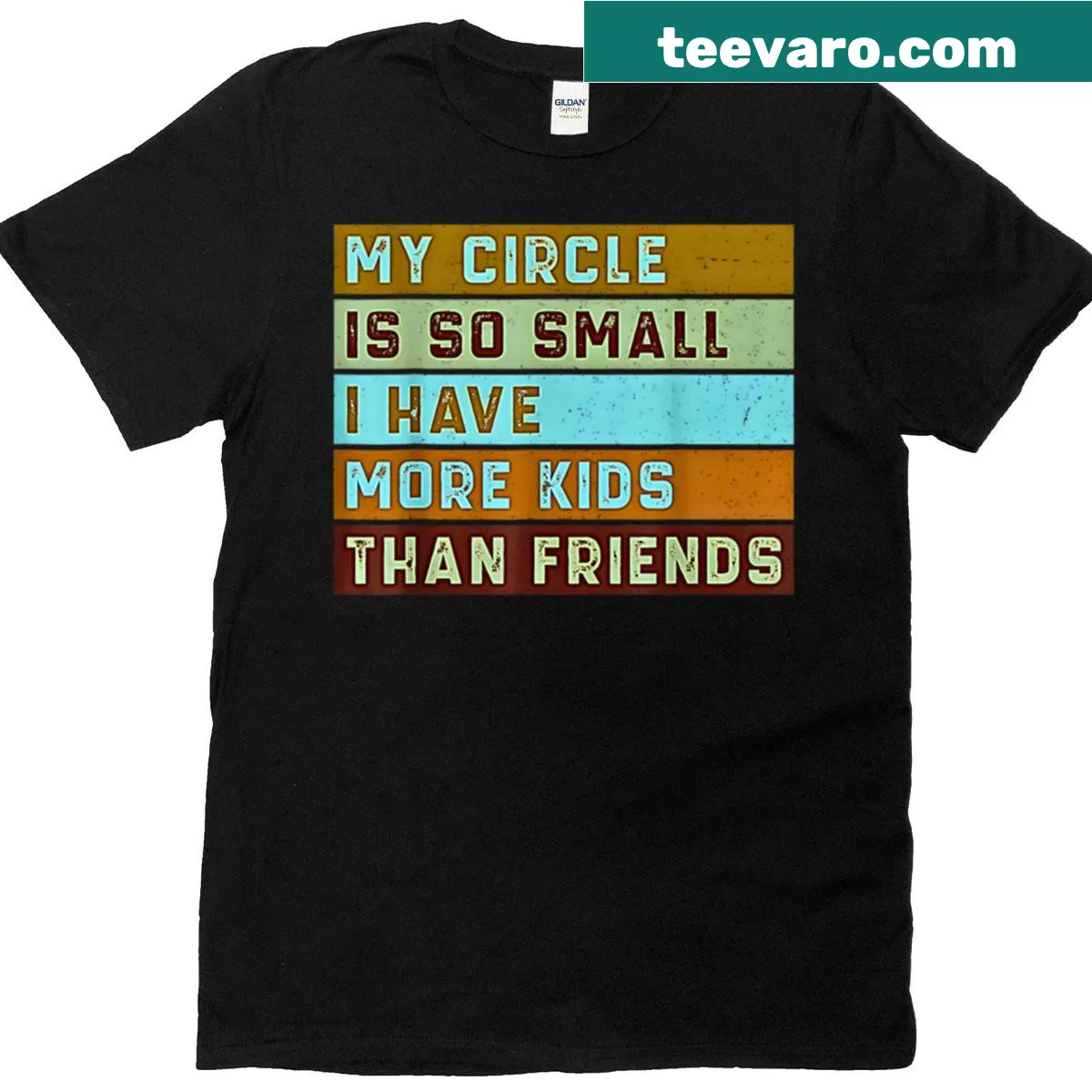Funny parent quote t-shirt about having more kids than friends. — on a men's t-shirt