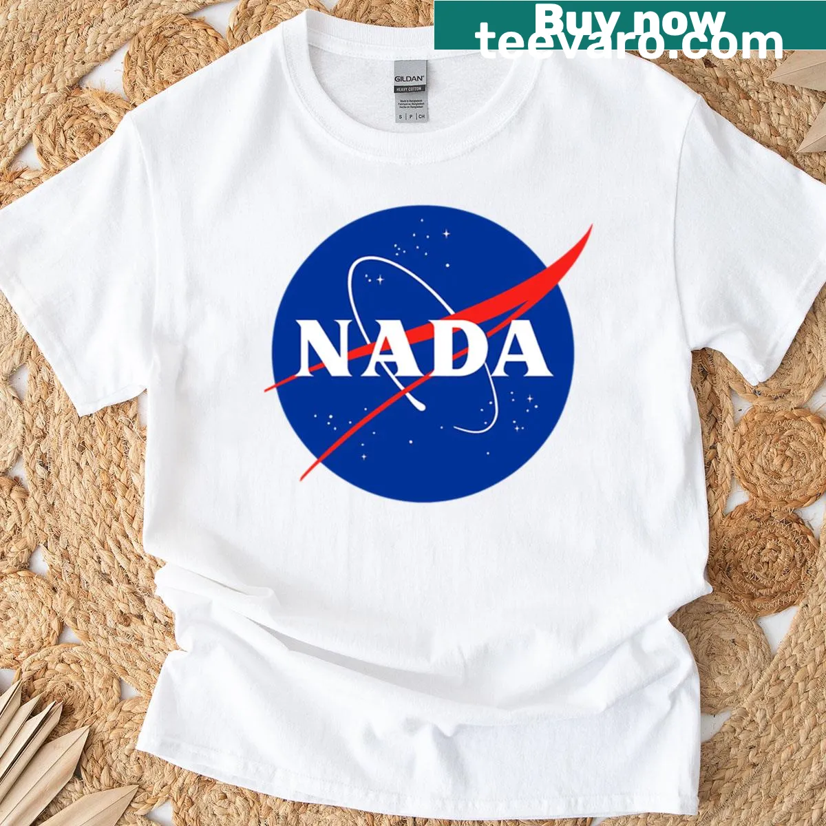 Parody logo design of the Nada Space Agency — on a men's t-shirt