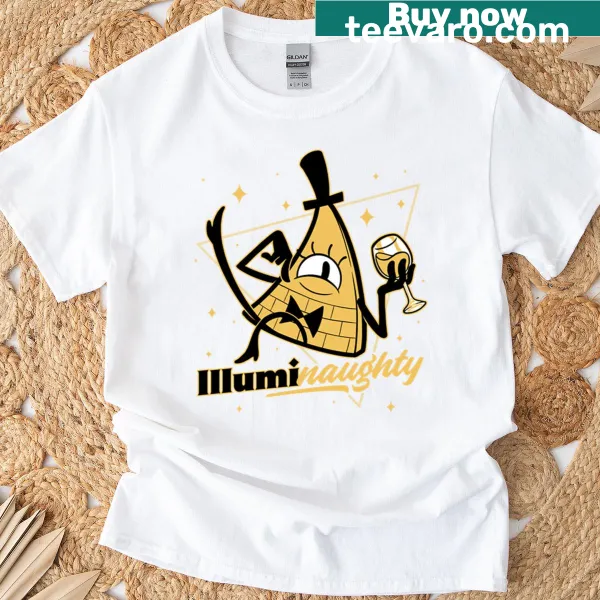 Naughty Illuminati Triangle graphic t-shirt with humorous elements