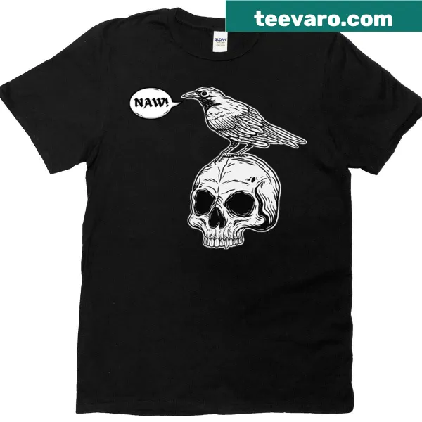 Retro gothic t-shirt featuring a crow on a skull design