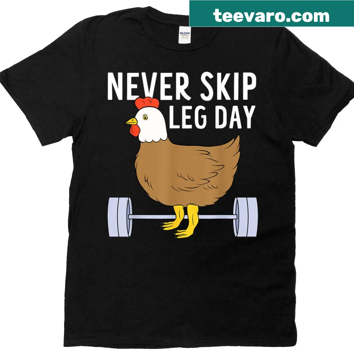 Funny gym t-shirt with leg day message for fitness enthusiasts. — on a men's t-shirt