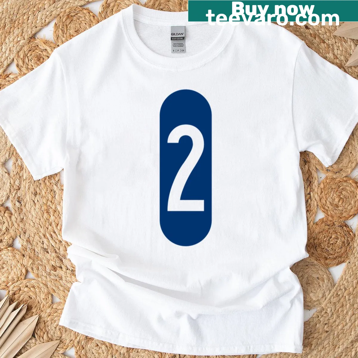 Graphic T-shirt featuring a classic number 2 pencil design — on a men's t-shirt