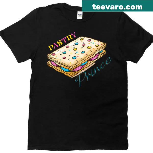 Oversized t-shirt with a cartoon pastry prince illustration