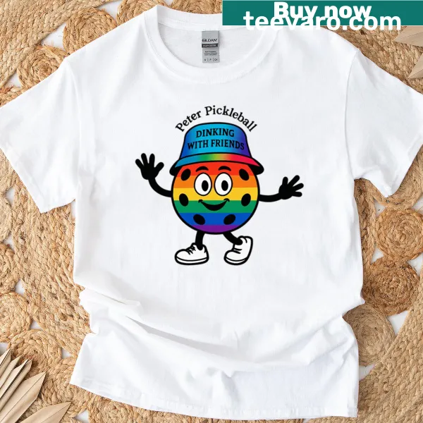 Oversized pickleball-themed t-shirt featuring the name 'Peter'.