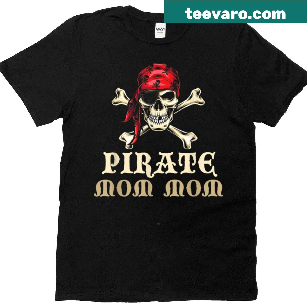 Funny Halloween t-shirt for grandmothers featuring a pirate skull — on a men's t-shirt