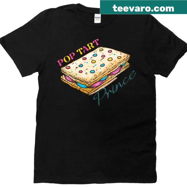 Whimsical t-shirt featuring an illustration of a prince made of Pop Tarts